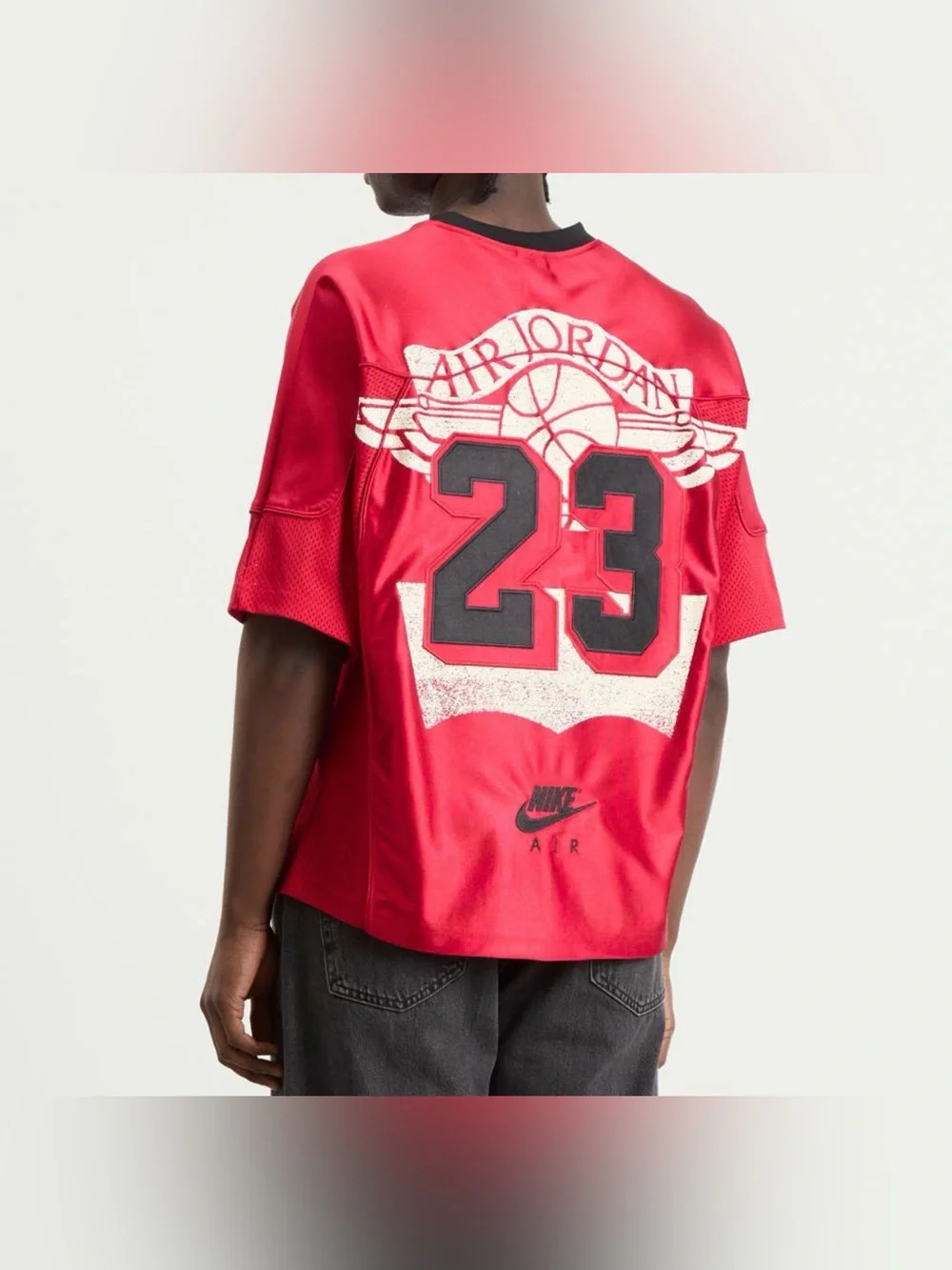 AIR JORDAN X LEVI'S FOOTBALL JERSEY Gym Red Logo Graphic Men's Size Large